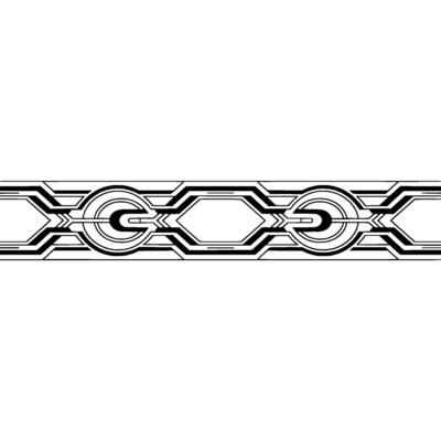 Geometric Art Deco Border on Gradient Background