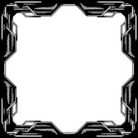 Geometric Art Deco Frame, Black Silver, Empty Space vector