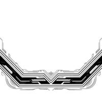 Futuristic Tech Border Minimalist Black White for Digital Interface vector