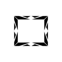 Geometric Black Frame on White Background, Minimalist Element vector