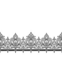 Elegant Floral Border in Black and White, for Invitations vector