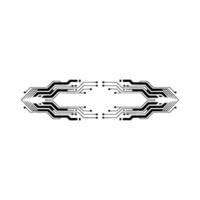 Futuristic Circuit Board With Symmetry and Digital Style on White vector
