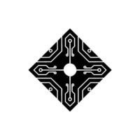 Abstract Circuit Board Techinspired on Gradated Gray Background vector