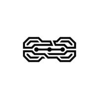 Minimalist Tech Abstract Circuit Board Element vector