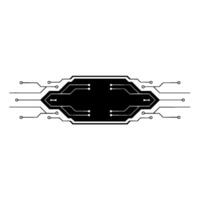 Abstract Circuit Board Black and White Technology Background vector