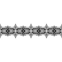 Geometric Ornamental Border Pattern, Art Deco Style, Monochromatic vector