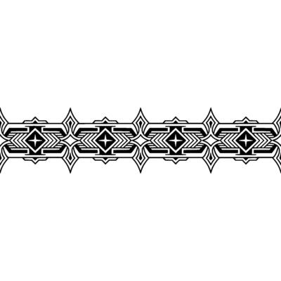 Geometric Ornamental Border Pattern, Art Deco Style, Monochromatic