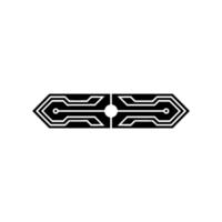 Abstract Tech Futuristic Arrow Circuitry on Light Gray vector