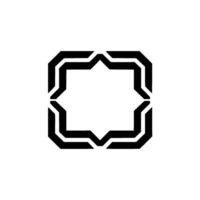 Geometric Black Starburst Frame on White, Abstract Element vector