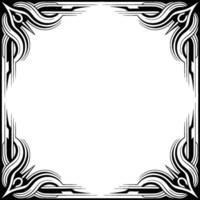 Art Deco Frame Black and White Border With Open Space vector