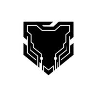 Techinspired Black Panther , Geometric Style, Modern Badge vector