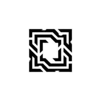 Geometric Black White Abstract vector