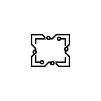 Abstract Circuit Board on White, Minimalist Technology vector
