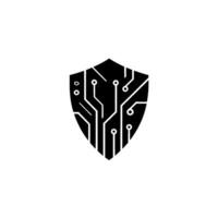 Cyber Security Shield Circuit Board , Protection, Data Encryption, vector