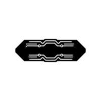 Futuristic Tech Badge Abstract Circuit Board Symbol vector
