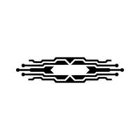 Modern Tech Circuit , Minimalist Black on White, Digital Pattern vector