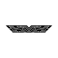 Abstract Circuit Board Wing Minimalist Tech vector
