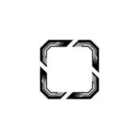 Futuristic Geometric Square Frame Element vector