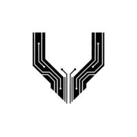 Techinspired Geometric Circuit Board vector