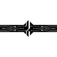 Abstract Tech Circuit Board Arrows on White vector