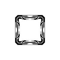 Techy Square Frame Minimalist Black and White Element vector