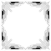 Tech Frame Futuristic Circuit Board Border, Minimalist , Blank Space vector