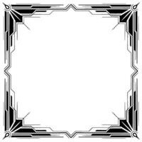 Art Deco Geometric Frame With Clean Lines in Black and White vector