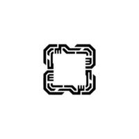 Futuristic Tech Circuit Board on White Background vector