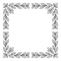 Elegant Black and White Botanical Frame for Invitations Designs vector
