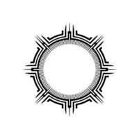 Geometric Black White Circle With Pointed Accents vector