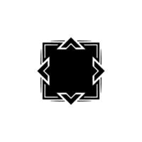 Geometric Black and White With Star Motif on White Background vector