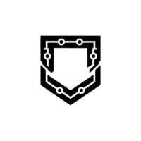 Tech Shield Circuitry , Abstract Security, Minimalist Branding Concept vector