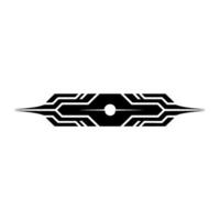 Futuristic Tech Element Minimalist Black on White vector