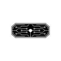 Minimalist Circuit Board With Glowing Core vector