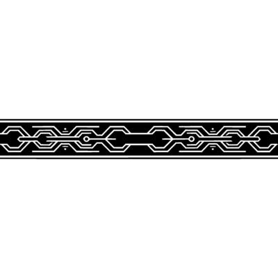 Abstract Tech Border Black White Circuitry on Gradient