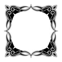 Elegant Black and White Frame With Decorative Scrollwork Shadow vector