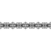Decorative Black Line Ornament on White Background Pattern Border vector