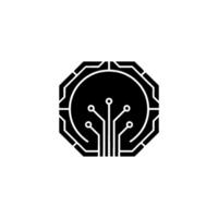 Geometric Circuit Board Modern Tech on Neutral Background vector