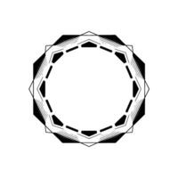 Geometric Black and White Circle Element on White vector
