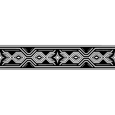 Geometric Border in Black and Silver on White, Minimalist