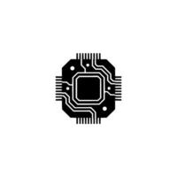 Minimalist Black Cpu on Light Background vector