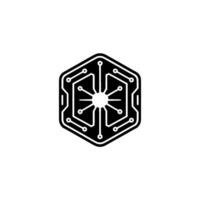 Hexagon Circuit Board Technology , Data, Network vector