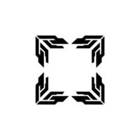 Geometric Frame Futuristic Corner Elements on White vector