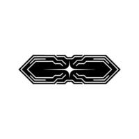 Modern Tech Geometric Black Circuitry With Bright Star Burst vector
