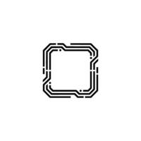Minimalist Circuit Board Element on Light Gray Background vector