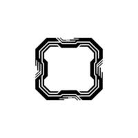 Minimalist Tech Frame Futuristic Circuitry vector