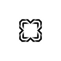 Geometric Abstract , Minimalist Black Motif on White vector