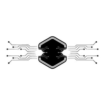 Abstract Tech Hexagon Circuit Board on White vector