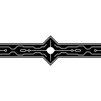 Minimalist Tech Circuit With Bright Center Element on White Background