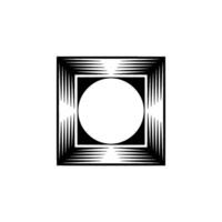 Geometric Abstract Circle, Square, Pointed Edges in Black White vector